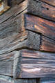 Log corners of Garrison house at Woodman Museum. Dover, NH.