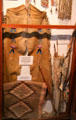 Native American deerskin pants , horse blanket & buckskin quiver at Woodman Museum. Dover, NH.