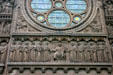 Carved facade of Alexander Hall by J.A. Bolger & J. Massey Rhind on Princeton campus. Princeton, NJ.