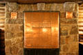 Dining room fireplace copper repousse slogan at Craftsman Farms. Morris Plains, NJ.