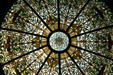 Detail of stained glass skylight in Senate chamber of New Jersey Capitol. Trenton, NJ.