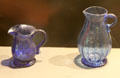 Blue glass cream pitcher prob. Pittsburgh the American of English at Museum of American Glass. Milville, NJ.