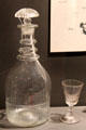 Glass American decanter with wine glass possibly Boston & Sandwich Glass Co. at Museum of American Glass. Milville, NJ.
