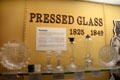Display of American pressed glass invention at Museum of American Glass. Milville, NJ.