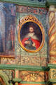 Portrait of St. Louis king of France on reredos of San Miguel Mission. Santa Fe, NM.