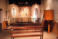 New Mexico chapel composite exhibit at New Mexico History Museum. Santa Fe, NM.