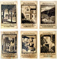 Santa Fe postcards by Gustave Baumann at New Mexico History Museum. Santa Fe, NM.