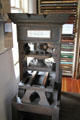Replica of 1400 medieval style wooden print press at New Mexico History Museum. Santa Fe, NM.