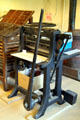 Paper cutting machine in print shop at New Mexico History Museum. Santa Fe, NM.