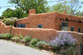 Adobe home behind wall near Canyon Road & Delgado St.�. Santa Fe, NM.