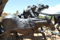 Mule detail of Journey's End Santa Fe Trail Monument. Santa Fe, NM.