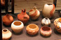 Indian pottery in shop at Wheelwright Museum of the American Indian. Santa Fe, NM.