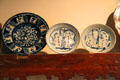 Plates from Mexico & China in Delgado home display at Museum of Spanish Colonial Art. Santa Fe, NM.