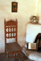 Reception room chair in La Placita at Rancho de las Golondrinas. Santa Fe, NM.