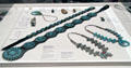 Turquoise native jewelry at Albuquerque Museum. Albuquerque, NM.