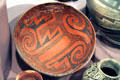 Wingate black-on-red pottery bowl with lightning at Maxwell Museum of Anthropology. Albuquerque, NM.