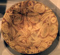 Rio Grande valley red-on-white pottery bowl with swirls at Maxwell Museum of Anthropology. Albuquerque, NM.