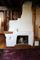 Fireplace in Nicolai Fechin studio at Taos Art Museum. Taos, NM.