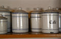 Kitchen canisters in Blumenschein Home & Museum. Taos, NM.