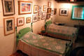 Art collection in secondary bedroom at Blumenschein Home & Museum. Taos, NM.
