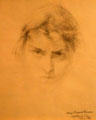Self portrait sketch of Mary Shepard Greene [Blumenschein] at Blumenschein Home & Museum. Taos, NM.