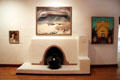 Fireplace in Harwood Museum of Art. Taos, NM.