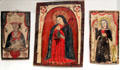 Retablo collection at Harwood Museum of Art including St. Rose of Lima, Our Lady of Sorrows & St. Gertrude all by José Rafael Aragón. Taos, NM.