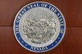 Great seal of State of Nevada in State Assembly. Carson City, NV.