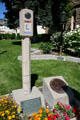 Lincoln Highway & Pony Express markers on grounds of Nevada State Museum. Carson City, NV.