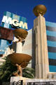 Art Deco details of MGM Grand Resort sign. Las Vegas, NV.