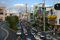 Traffic on Las Vegas Strip from Tropicana to Flamingo Road. Las Vegas, NV.