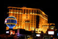Aladdin Hotel & Casino at night. Las Vegas, NV.