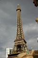 Paris Hotel Eiffel Tower against clouds. Las Vegas, NV.