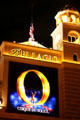 Bellagio Cirque du Soleil O sign at night. Las Vegas, NV.