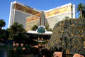 The Mirage Hotel volcano mound during day. Las Vegas, NV.