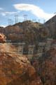 Transmission towers atop rocks above Hoover Dam. Las Vegas, NV.