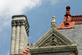 Chimney & pediment detail of New York State Capitol. Albany, NY.