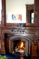 Foyer fireplace in The Mansion on Delaware. Buffalo, NY.
