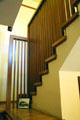 Wright-designed stairwell banister at Graycliff. Buffalo, NY.