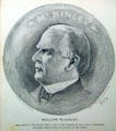 Graphic of William McKinley drawn as a single continuous line by Thomas Fleming. NY.