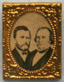 Print of Ulysses Grant & Henry Wilson on campaign pin at Buffalo History Museum. Buffalo, NY.