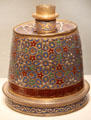 Islamic glass candlestick with Arabic script at Corning Museum of Glass. Corning, NY