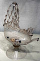 Venetian glass nef or pouring vessel in shape of ship at Corning Museum of Glass. Corning, NY.
