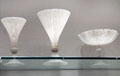 Venetian latticino glass goblets & Tazza at Corning Museum of Glass. Corning, NY.