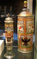 German glass Humpen mimic antique themes dated 1678 & 1625 at Corning Museum of Glass. Corning, NY.