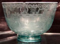 English glass punch bowl engraved with home of Fitzwilliam family at Corning Museum of Glass. Corning, NY.