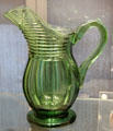 Green glass pitcher prob. from Jersey City, NJ at Corning Museum of Glass. Corning, NY.