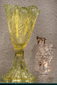 American pressed glass Acanthus Leaf vase & Star Pattern spoon holder by Boston & Sandwich Glass Co. of Sandwich, MA at Corning Museum of Glass. Corning, NY.
