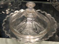 Pressed glass souvenir butter dish by Adams & Co. of Pittsburgh from Philadelphia Centennial Exhibition at Corning Museum of Glass. Corning, NY.