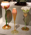 Flower-form glass vases by Louis Comfort Tiffany at Corning Museum of Glass. Corning, NY.